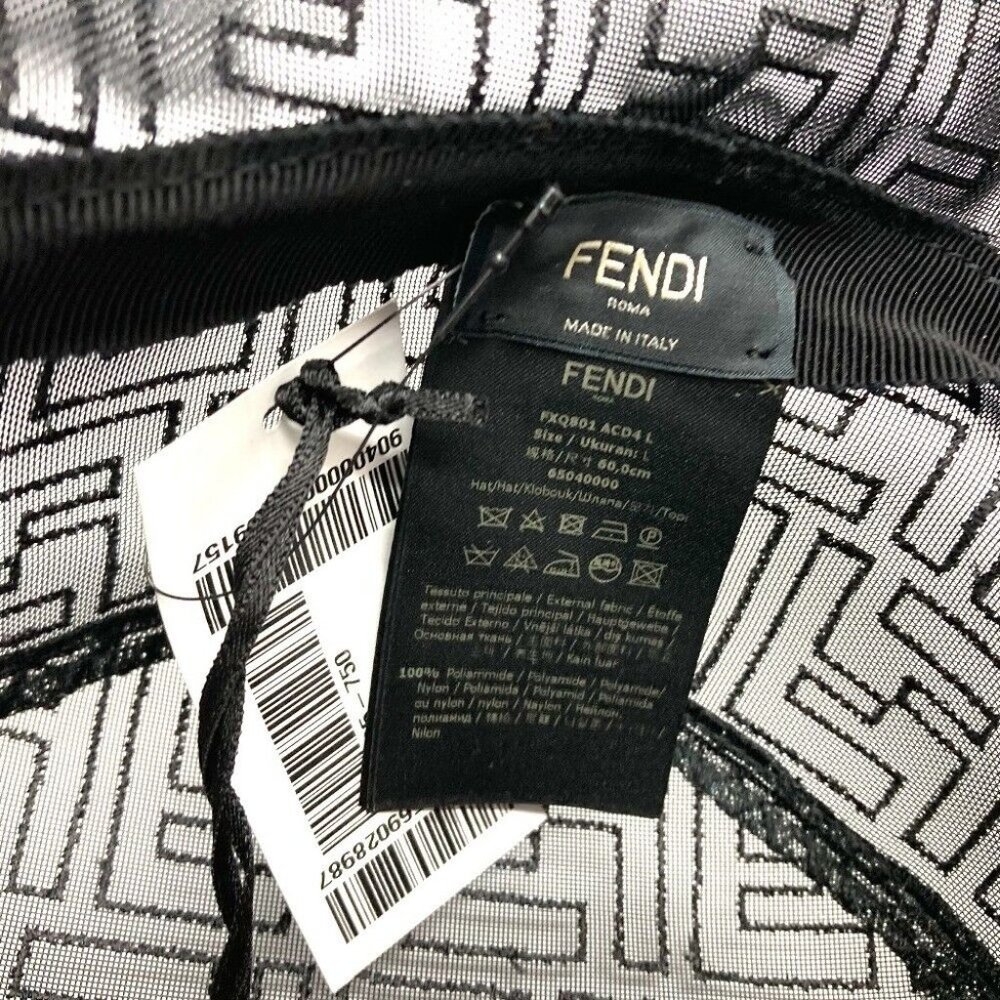 Fendi Ff Zucca Pattern Mesh Bucket Hat Nylon Black - image 8